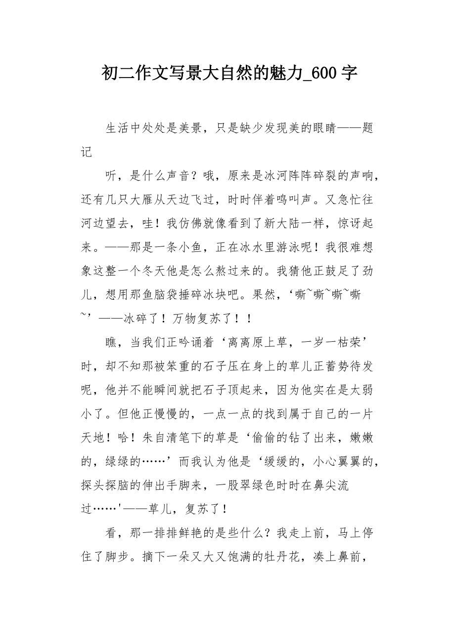 静的魅力作文600字(静的魅力800字作文静水流深)