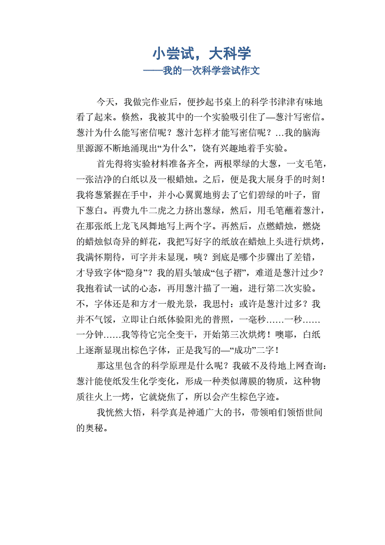 一次的尝试作文(一次的尝试作文400字)